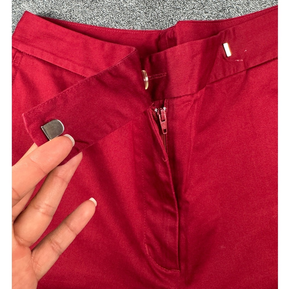 Vintage Y2K Merona Women's Red Stretch Straight Leg Dress Pants Size 4 Mid Rise - Picture 6 of 14